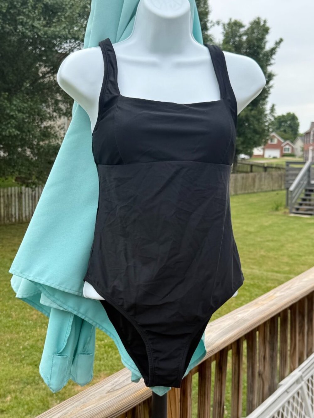 Cupshe Black One Piece Swimsuit Coastal Clean Girl Quiet Luxury SZ S NWT 3607